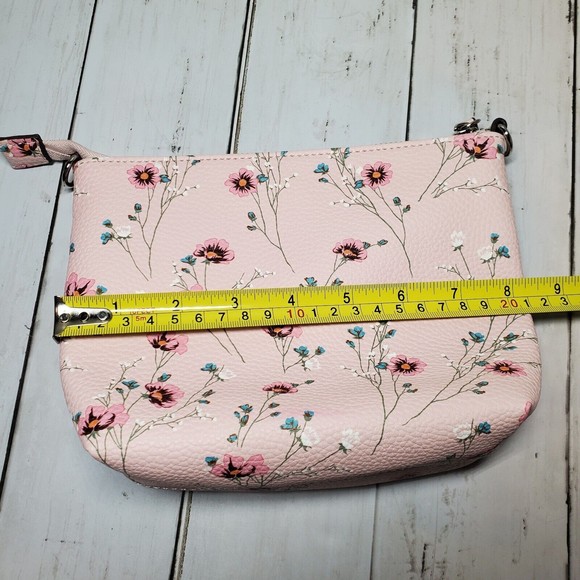 Steve Madden Pink Floral Printed  Cosmetic Case Pouch Soft Small Lined EUC - Picture 6 of 7
